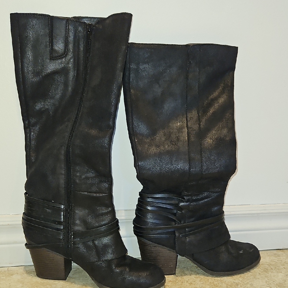Fergalicious Midnight Black Heeled Boots